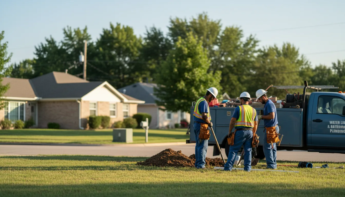 Water line and bathroom plumbing services in Indiana
